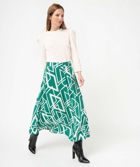 Tee-shirt femme à manches longues en maille texturée vue5 - GEMO(FEMME PAP) - GEMO