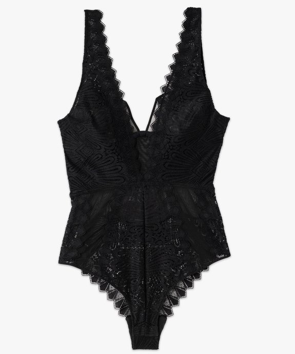 Body en dentelle et tulle sans armatures femme vue4 - GEMO(HOMWR FEM) - GEMO