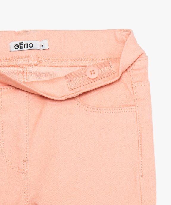 Pantalon fille en stretch coupe slim avec taille élastiquée vue2 - GEMO (ENFANT) - GEMO