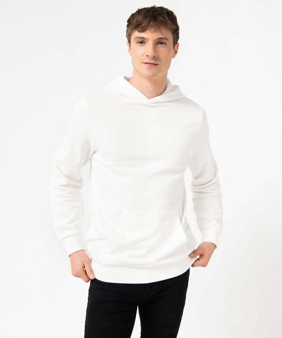 Sweat homme à capuche en coton piqué vue1 - GEMO (HOMME) - GEMO