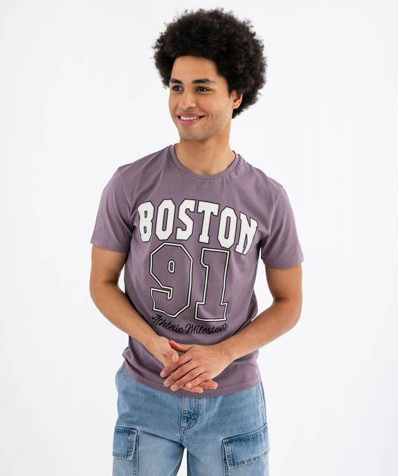 Tee-shirt à manches courtes avec inscription XXL homme vue1 - GEMO (HOMME) - GEMO