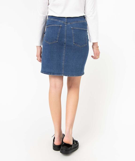 Jupe femme en jean avec boutons sur l’avant vue3 - GEMO(FEMME PAP) - GEMO