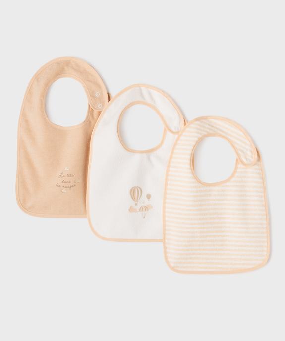 Bavoirs en éponge et matière imperméable bébé (lot de 3) vue1 - GEMO(BB COUCHE) - GEMO