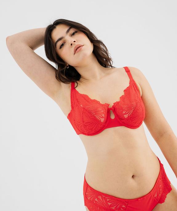 Soutien-gorge emboitant à armatures en dentelle femme grande taille vue1 - GEMO(HOMWR FEM) - GEMO