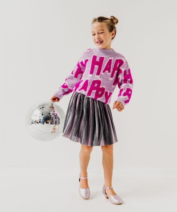 Pull en maille  avec inscriptions fille vue5 - GEMO (ENFANT) - GEMO