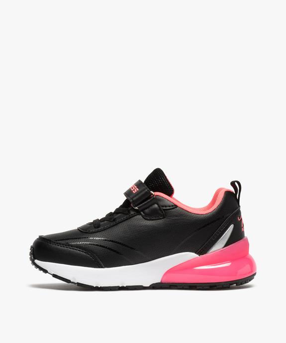 Baskets fille running bicolores à lacets et scratch - Airness vue3 - AIRNESS - GEMO