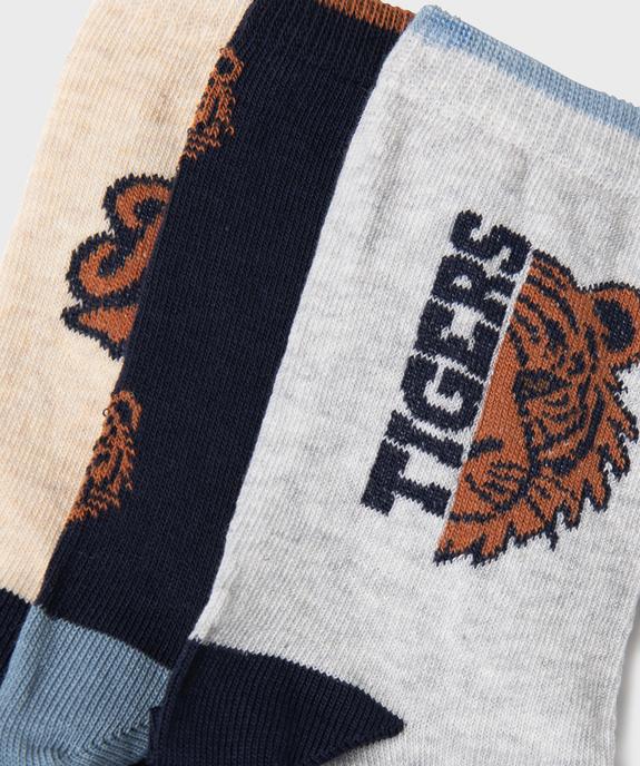 Chaussettes à motifs tigres garçon (lot de 3) vue2 - GEMO 4G GARCON - GEMO