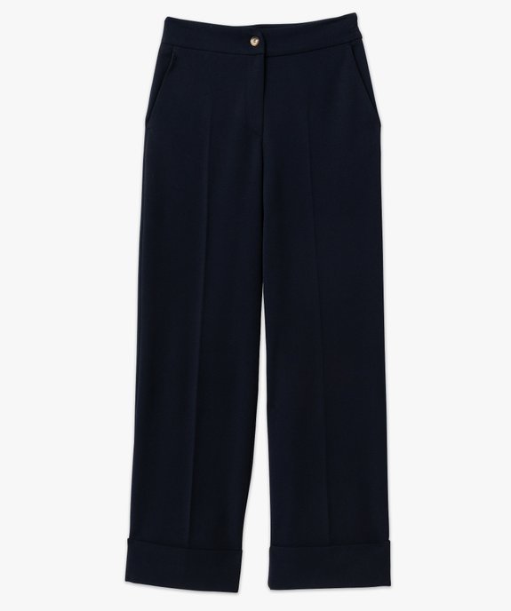 Pantalon de tailleur droit en maille souple femme vue4 - GEMO(FEMME PAP) - GEMO