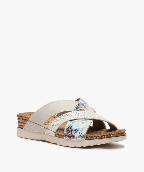 Mules confort femme à larges brides croisées vue2 - GEMO (CONFORT) - GEMO