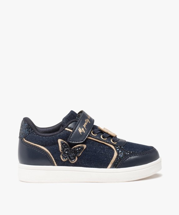 Baskets fille en denim brillant détails métallisés vue1 - GEMO (ENFANT) - GEMO