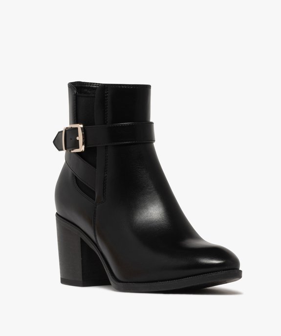 Boots femme à talon carré et bout amande avec zip intérieur vue3 - GEMO(URBAIN) - GEMO