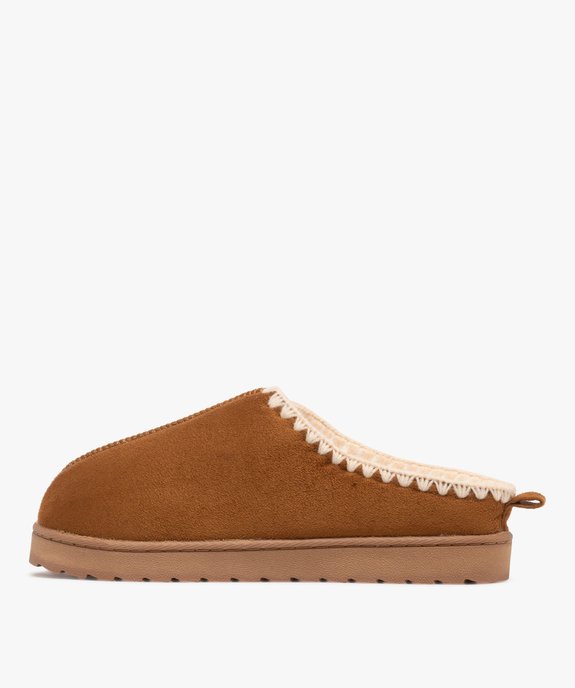 Chaussons mules avec doublure peluche femme vue3 - GEMO(HOMWR FEM) - GEMO