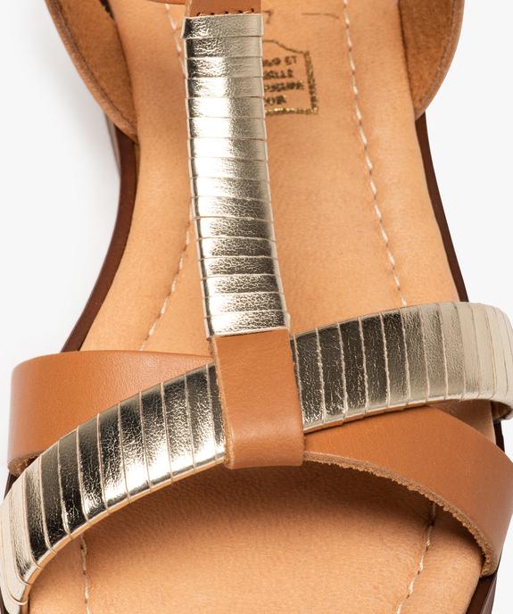 Sandales femme à talon compensé et dessus cuir – Tanéo vue6 - TANEO - GEMO