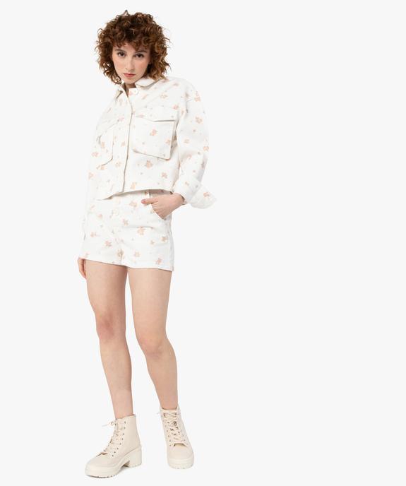 Short femme taille haute à motifs fleuris vue5 - GEMO(FEMME PAP) - GEMO