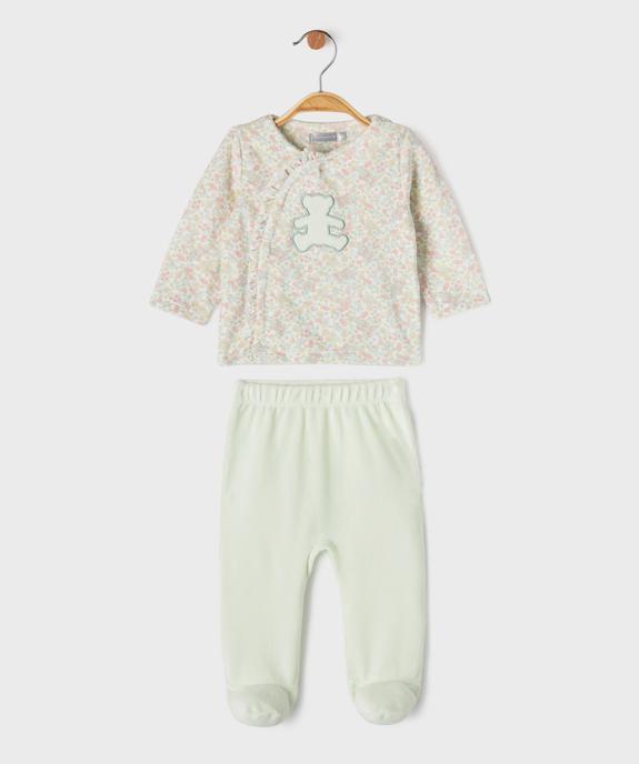 Pyjama 2 pièces en velours bébé fille - LuluCastagnette vue1 - LULUCASTAGNETTE - GEMO