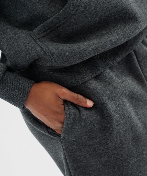 Pantalon de jogging en molleton uni à taille élastiquée femme vue2 - GEMO 4G FEMME - GEMO