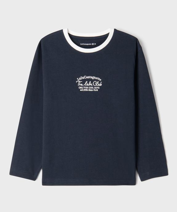 Tee-shirt manches longues brodé garçon - LuluCastagnette vue1 - LULU CASTAGNETTE GEMO FOR GOOD - GEMO