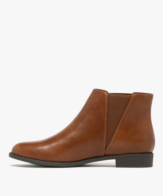 Bottines femme unies à talon plat style Chelsea   vue4 - VALENTINA BALDA - GEMO
