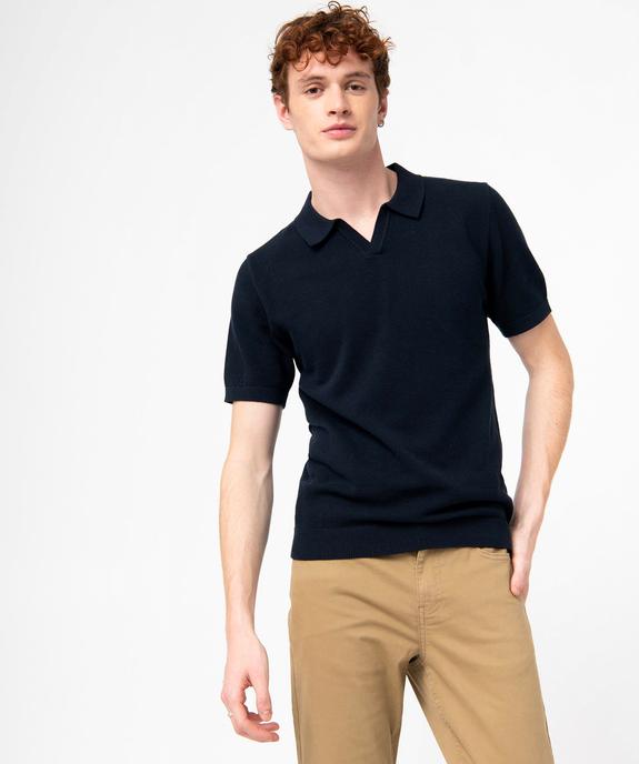 Polo homme à manches courtes en maille piquée vue1 - GEMO (HOMME) - GEMO