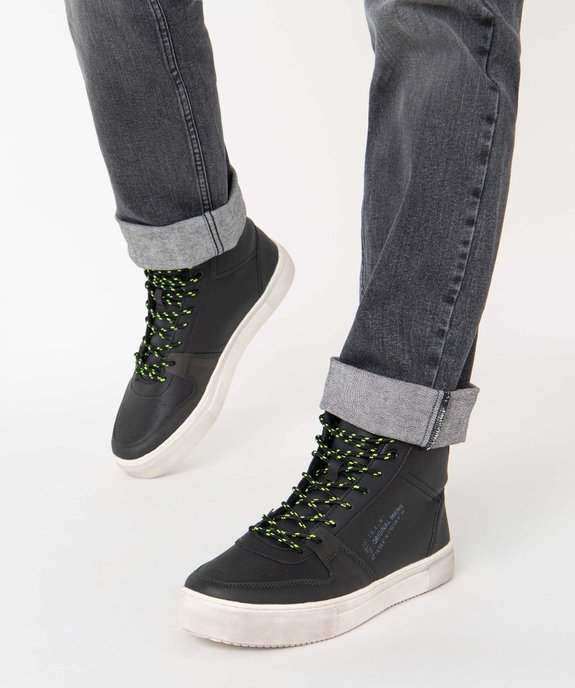 Baskets homme unies semi-montantes à lacets vue1 - GEMO (SPORTSWR) - GEMO