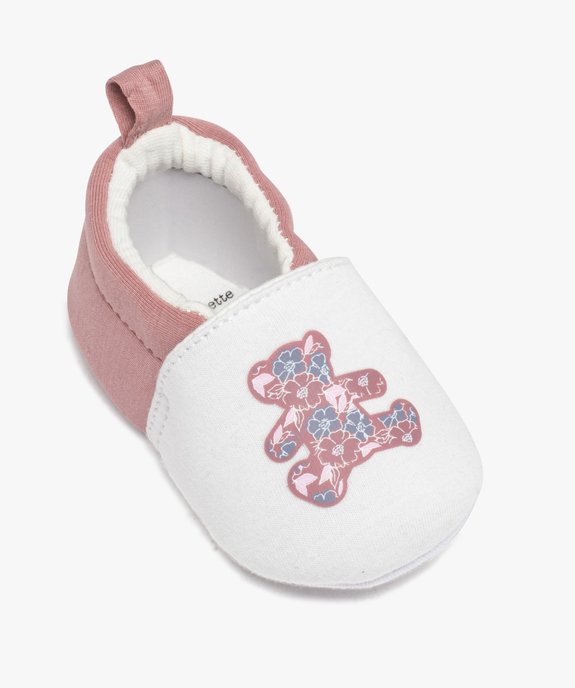 Chaussons de naissance bébé fille en jersey avec ourson imprimé - LuluCastagnette  vue5 - LULUCASTAGNETTE - GEMO