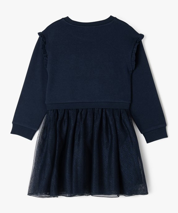 Robe sweat avec jupe en tulle fille vue3 - GEMO (ENFANT) - GEMO