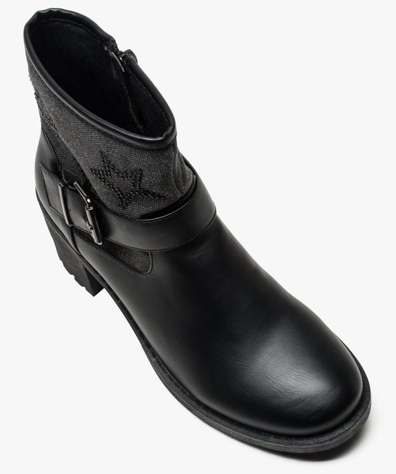 Boots bi-matières avec motif étoiles sur la tige vue5 - GEMO(URBAIN) - GEMO