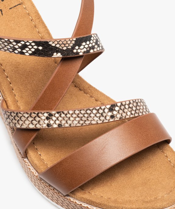 Sandales femme compensées à brides fantaisie vue6 - GEMO(URBAIN) - GEMO