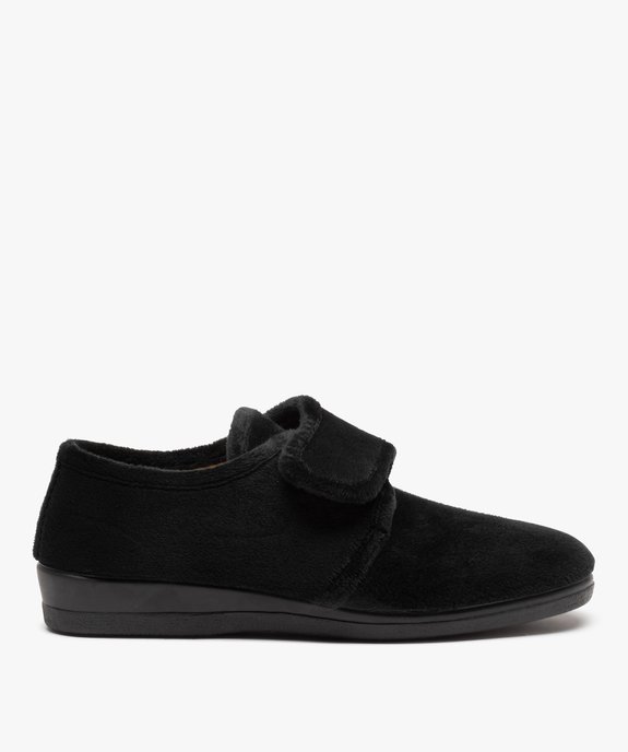 Chaussons femme confort en velours uni et bride scratch vue1 - GEMO(HOMWR FEM) - GEMO