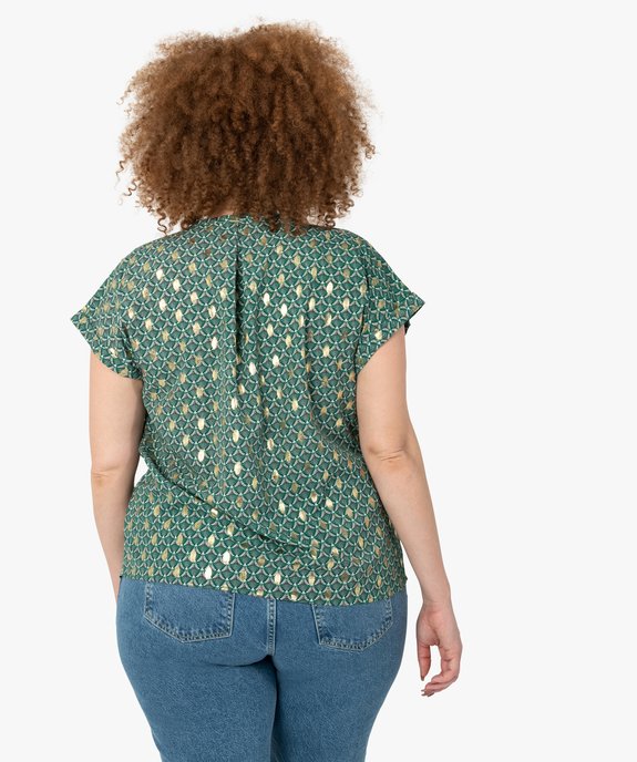 Blouse femme à manches courtes imprimée avec boutons vue3 - GEMO (G TAILLE) - GEMO