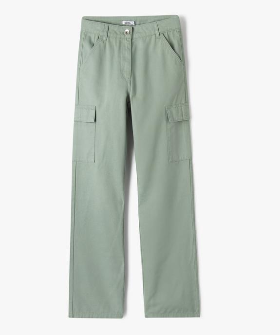 Pantalon cargo straight en coton fille vue1 - GEMO 4G FILLE - GEMO