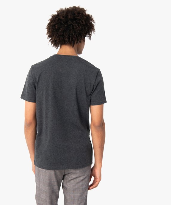 Tee-shirt homme à manches courtes et col V vue3 - GEMO 4G HOMME - GEMO