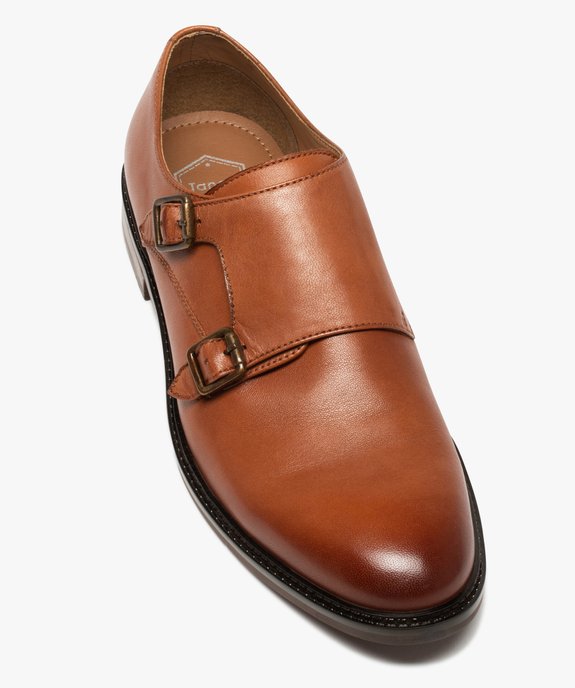 Derbies homme dessus cuir uni fermeture boucle - Tanéo vue6 - TANEO - GEMO