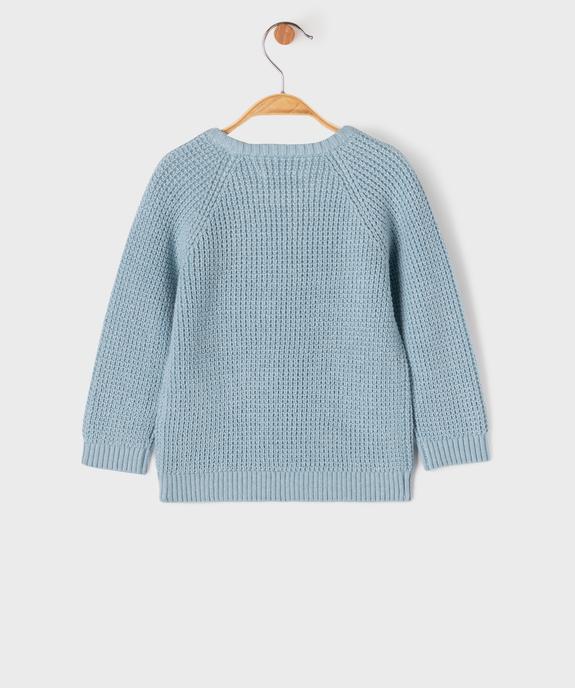 Pull en maille fantaisie à manches raglan bébé garçon vue3 - GEMO(BEBE DEBT) - GEMO