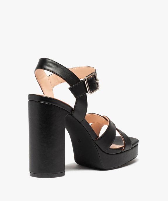 Sandales femme à talon carré extra haut et brides unies vue5 - FOLLOW ME - GEMO