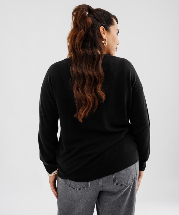 Pull fin à col V femme grande taille vue3 - GEMO (G TAILLE) - GEMO