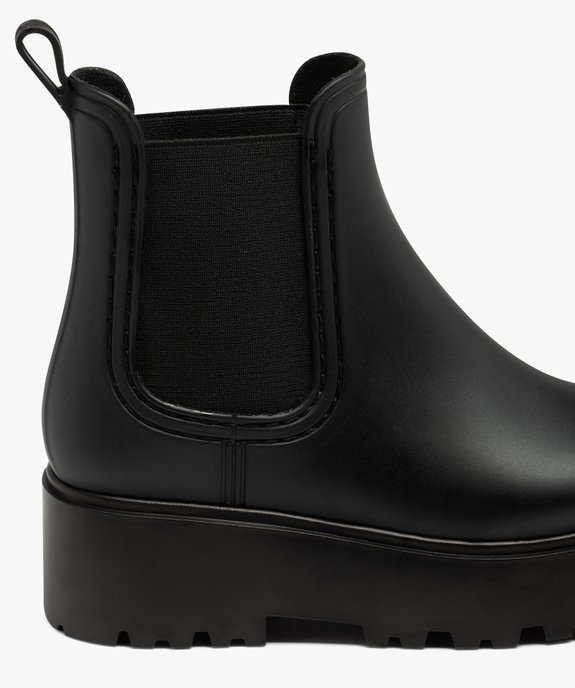 Boots femme unies style Chelsea à semelle plateforme crantée vue6 - GEMO (CASUAL) - GEMO