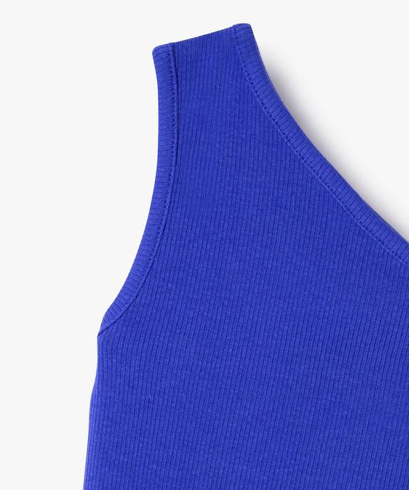 Débardeur asymétrique en coton côtelé fille vue2 - GEMO (ENFANT) - GEMO