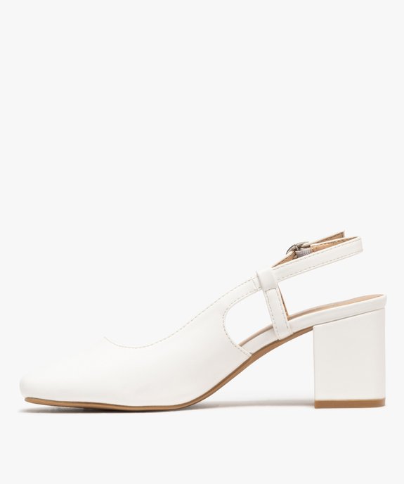 Escarpins sling-back à talon large et bout carré femme vue11 - FOLLOW ME - GEMO