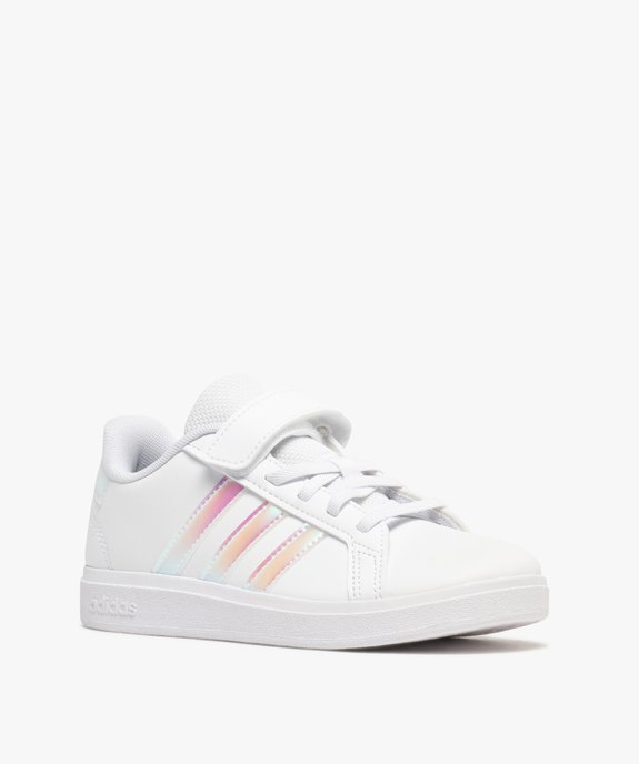 Baskets à scratch fille avec bandes contrastantes - Adidas Grand Court vue2 - ADIDAS - GEMO