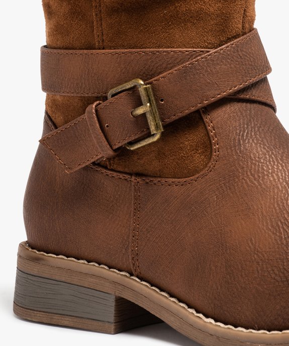 Bottes fille zippés unies avec col fourré vue6 - GEMO (ENFANT) - GEMO