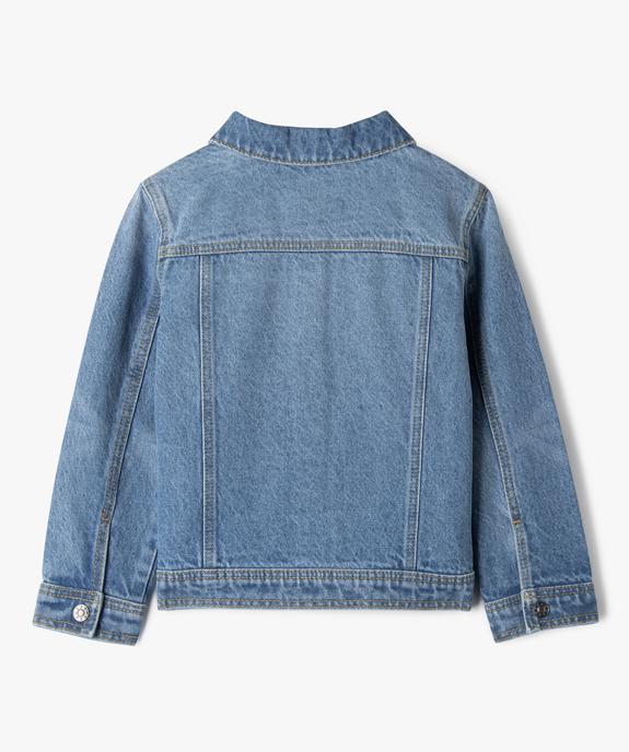 Veste en jean denim 100% coton fille vue3 - GEMO 4G FILLE - GEMO