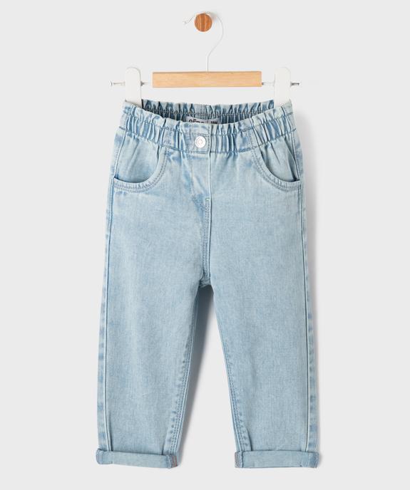Jean délavé avec ceinture élastique bébé fille vue5 - GEMO(BEBE DEBT) - GEMO