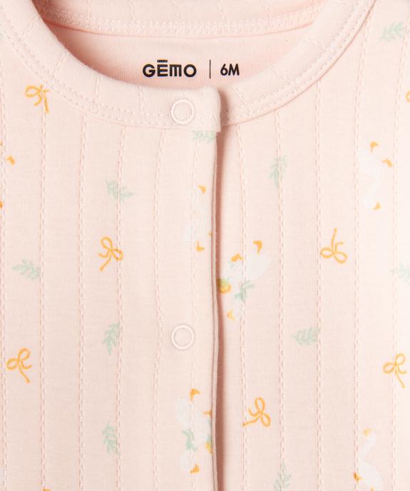 Sweat brassière à boutons pression bébé fille vue2 - GEMO(BB COUCHE) - GEMO