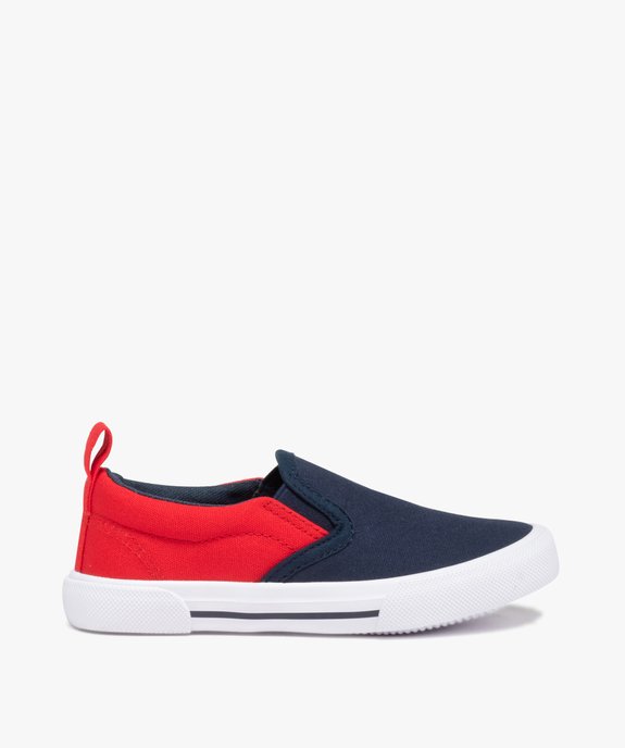 Slip-on garçon en toile bicolores avec col élastiqué vue1 - GEMO (ENFANT) - GEMO