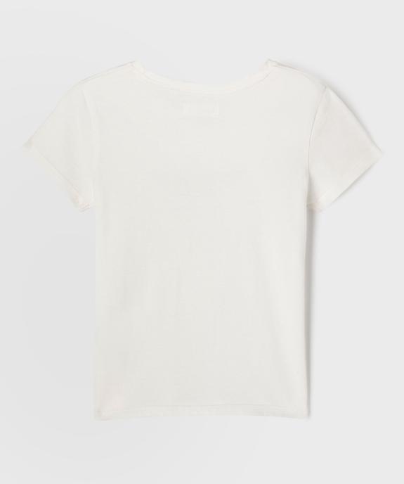 Tee-shirt manches courtes à motif estival en relief fille vue7 - GEMO 4G FILLE - GEMO