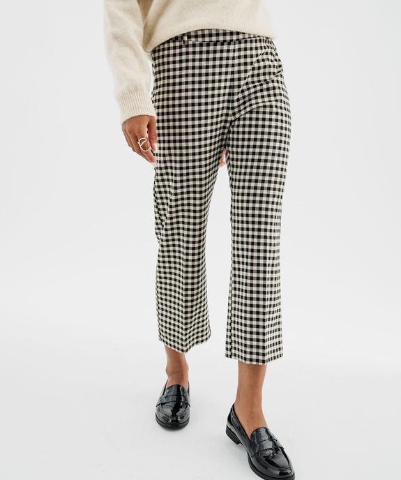 Pantalon à carreaux 7/8e femme - GEMO(FEMME PAP) Pantalon à carreaux 7/8e femme vue1 - GEMO(FEMME PAP) - GEMO