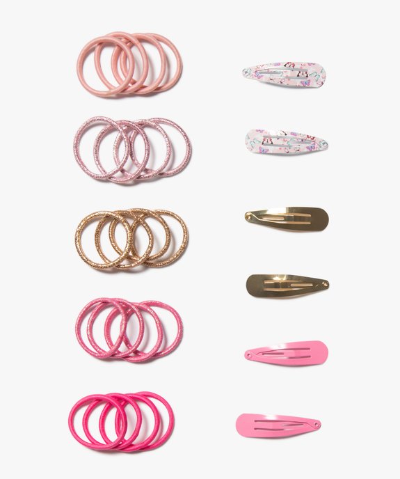 Assortiment d'accessoires à cheveux pinces et élastiques (lot de 26) vue1 - GEMO (ACCESS) - GEMO