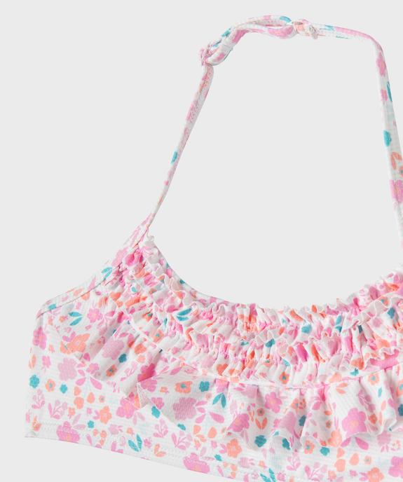 Maillot de bain 2 pièces à fleurs et volants fille vue2 - GEMO (ENFANT) - GEMO