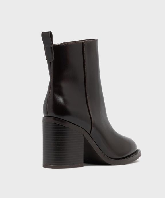 Boots à talon large et bout rond unies femme vue4 - FOLLOW ME - GEMO